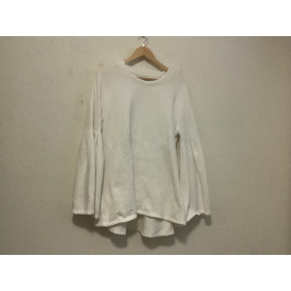 Free People Beach Sweatshirt Womens Small White‎ Bell Sleeve High Low Pullover
